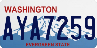 WA license plate AYA7259