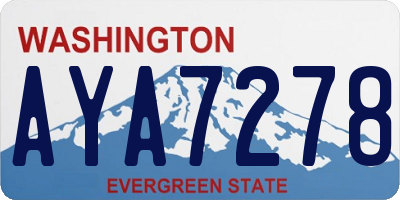 WA license plate AYA7278