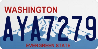 WA license plate AYA7279