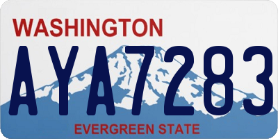 WA license plate AYA7283