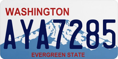 WA license plate AYA7285