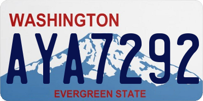 WA license plate AYA7292