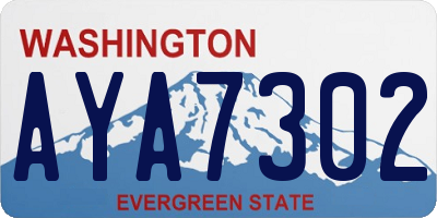 WA license plate AYA7302