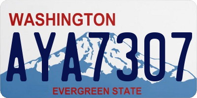 WA license plate AYA7307