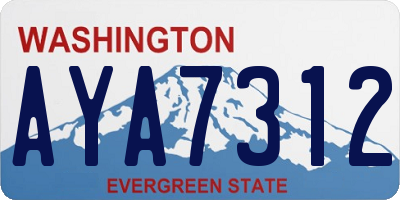 WA license plate AYA7312