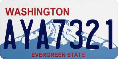 WA license plate AYA7321