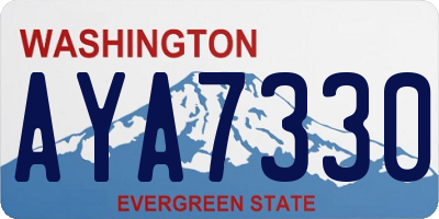 WA license plate AYA7330
