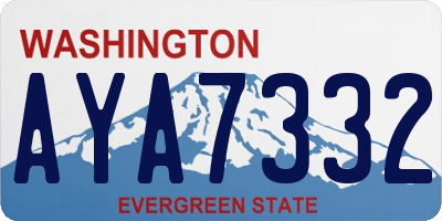 WA license plate AYA7332