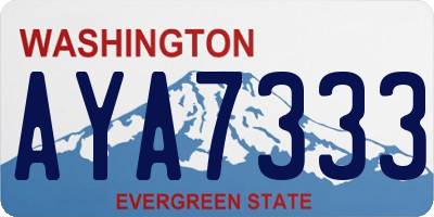 WA license plate AYA7333