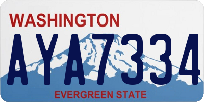 WA license plate AYA7334