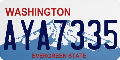 WA license plate AYA7335