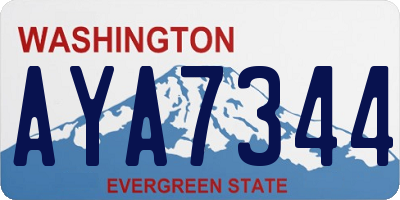 WA license plate AYA7344