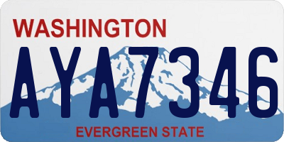 WA license plate AYA7346