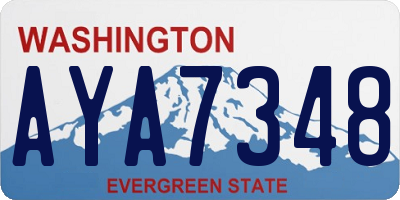 WA license plate AYA7348