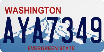 WA license plate AYA7349