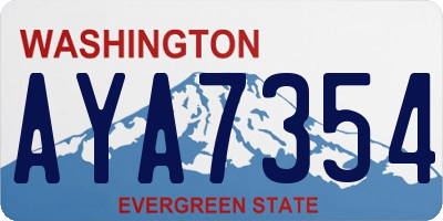 WA license plate AYA7354
