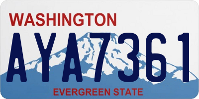 WA license plate AYA7361