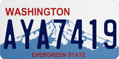 WA license plate AYA7419