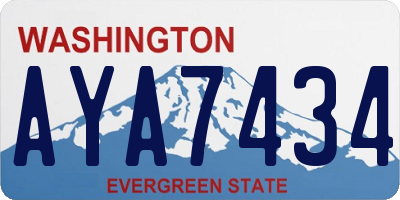 WA license plate AYA7434