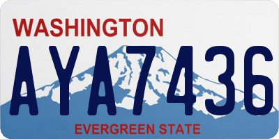 WA license plate AYA7436