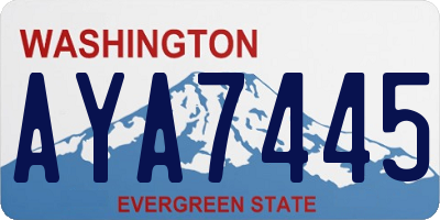 WA license plate AYA7445