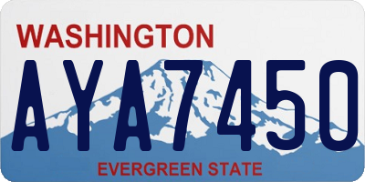 WA license plate AYA7450