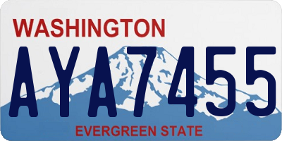 WA license plate AYA7455