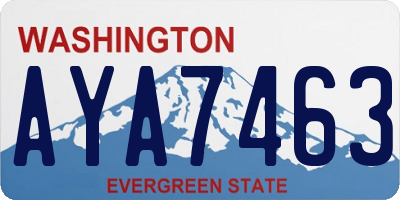 WA license plate AYA7463