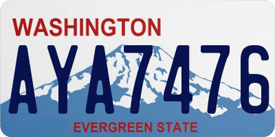 WA license plate AYA7476