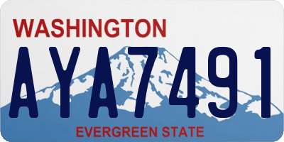 WA license plate AYA7491