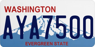 WA license plate AYA7500