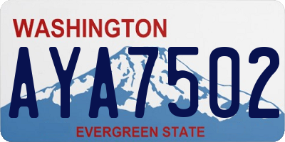 WA license plate AYA7502