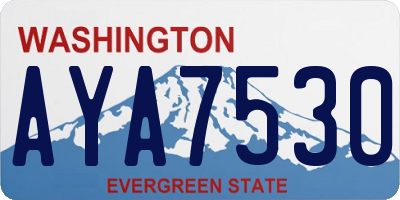 WA license plate AYA7530