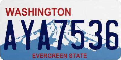 WA license plate AYA7536