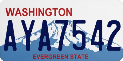 WA license plate AYA7542