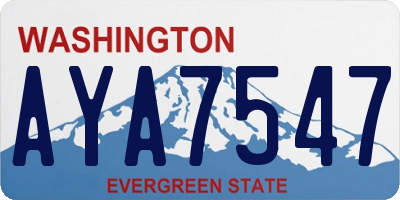 WA license plate AYA7547