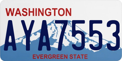 WA license plate AYA7553