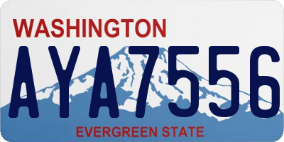 WA license plate AYA7556