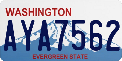 WA license plate AYA7562