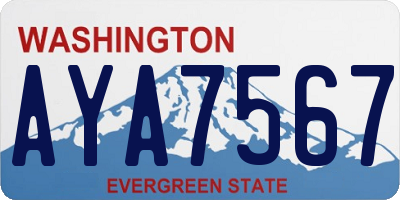 WA license plate AYA7567