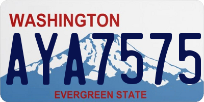 WA license plate AYA7575