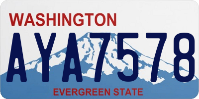 WA license plate AYA7578