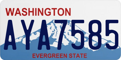 WA license plate AYA7585