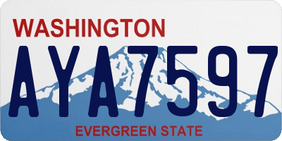 WA license plate AYA7597