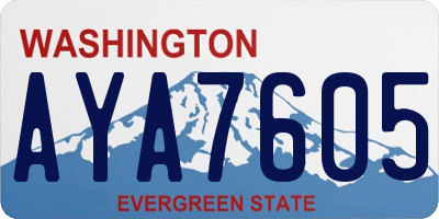 WA license plate AYA7605
