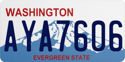 WA license plate AYA7606