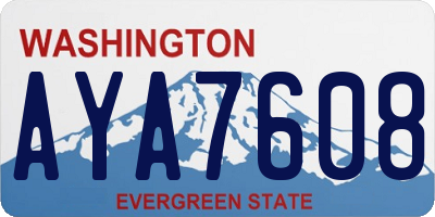WA license plate AYA7608