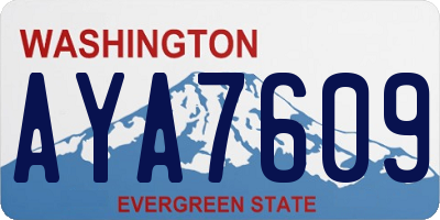 WA license plate AYA7609