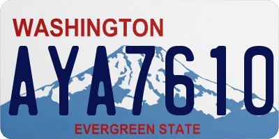WA license plate AYA7610