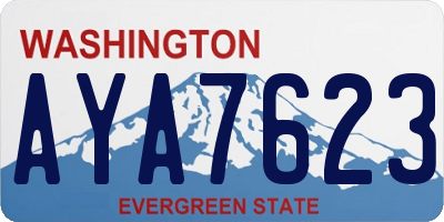 WA license plate AYA7623